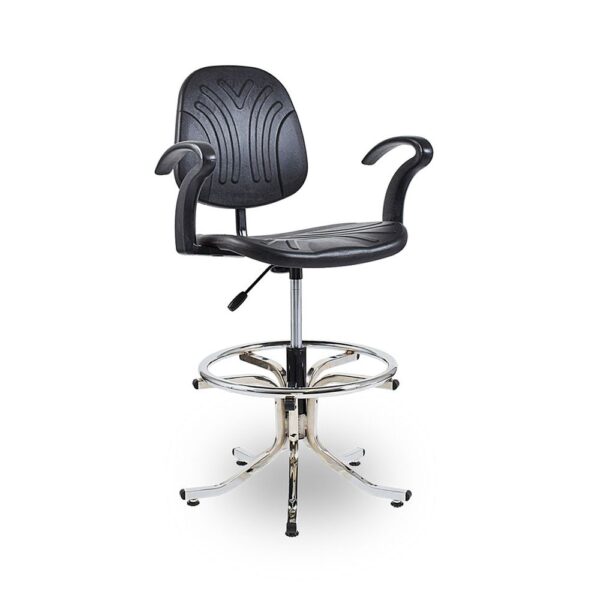 WC9 - Works Draughtsman Chair (Black) - Image 3